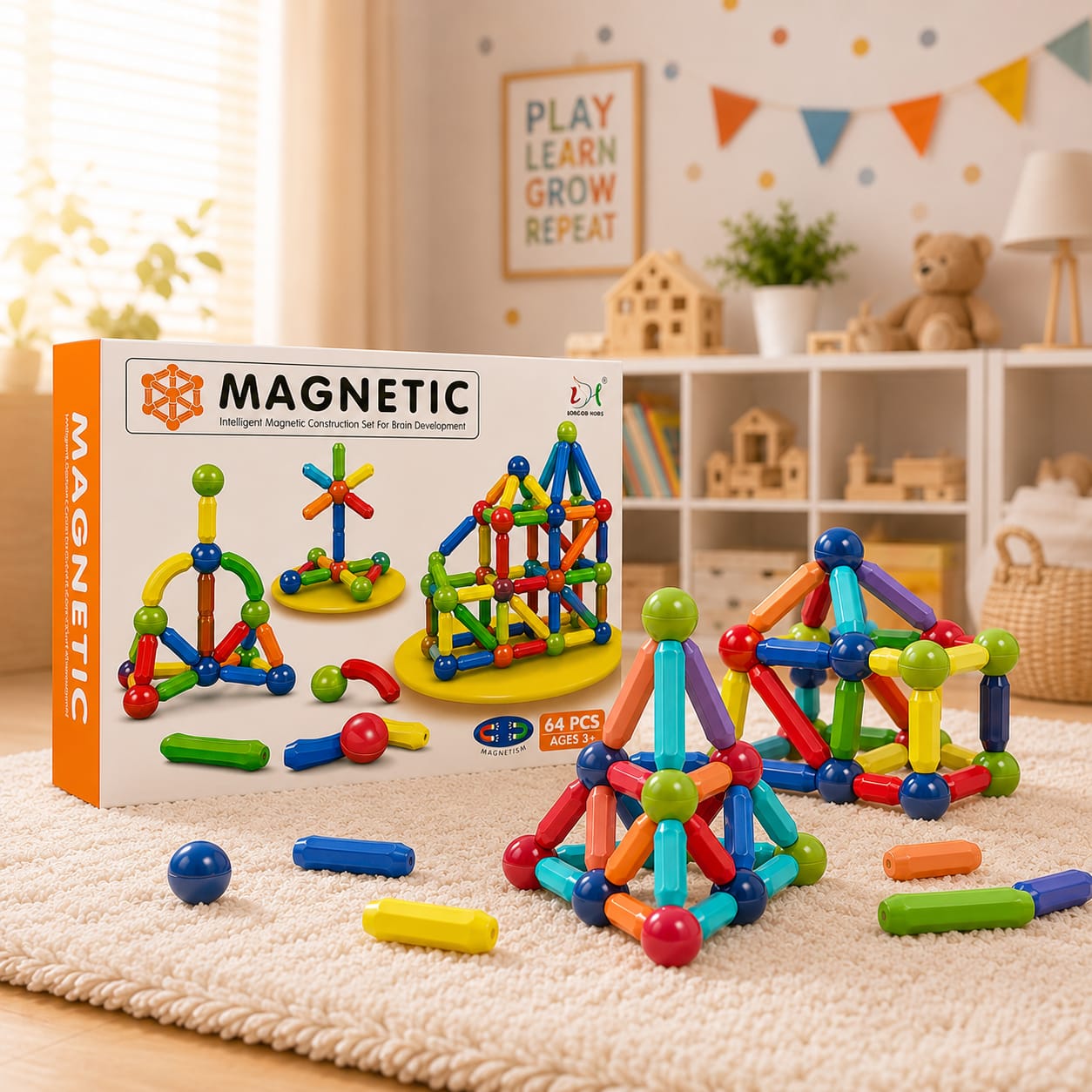 Magnetic Building Blocks | Screen-Free Brain Building Toy