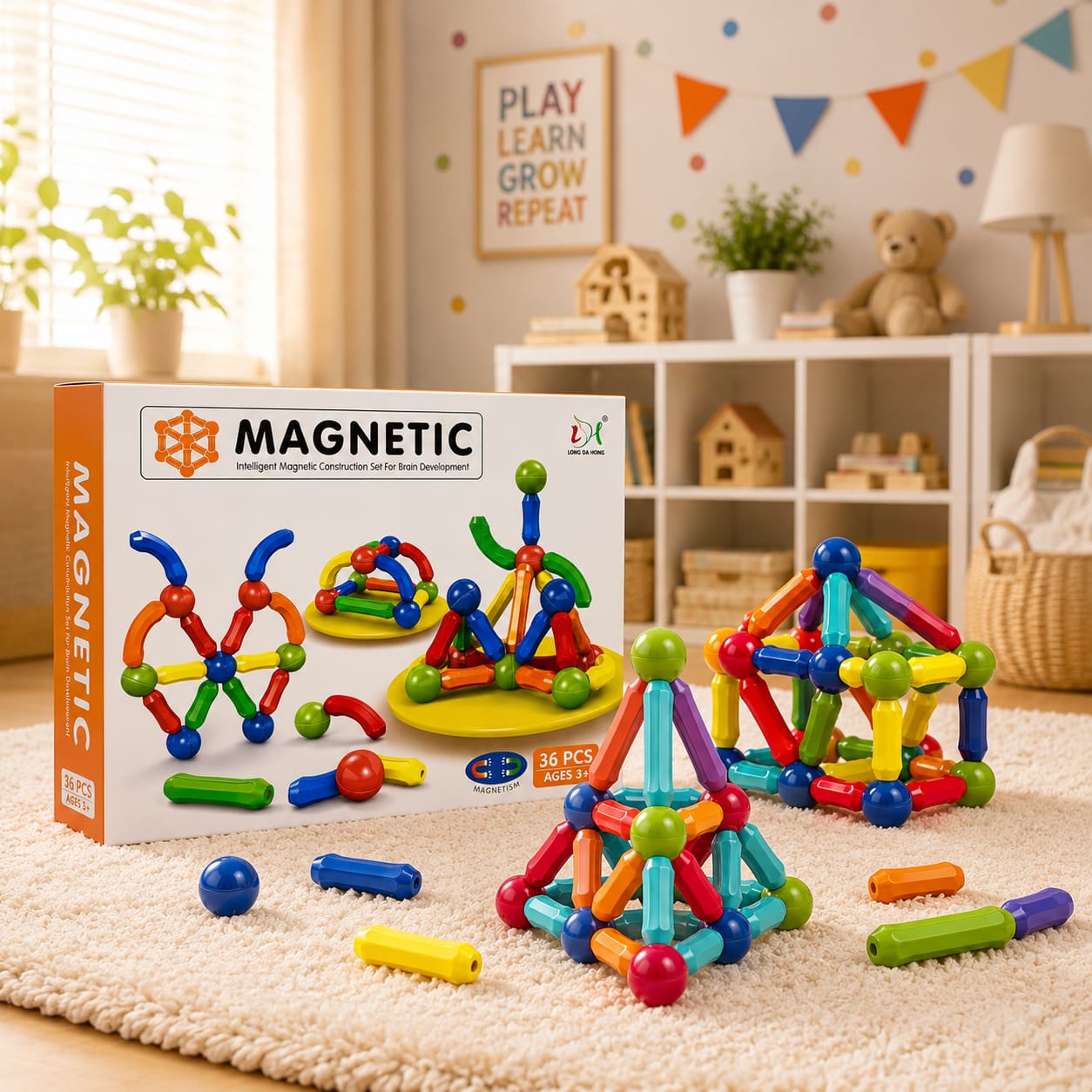 Magnetic Building Blocks | Screen-Free Brain Building Toy